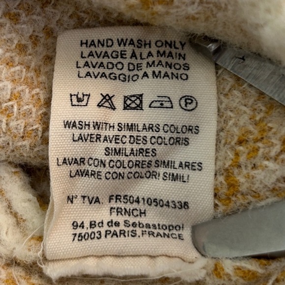 FRNCH Paris Chevron Knit Sweater – Ivory/Butter w/Gold, Small/Medium - Picture 11 of 13